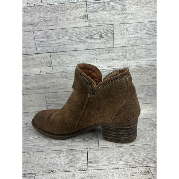 Born Brown Suede Ankle Boots Dual Zipper Block Heel Booties Men‎ US 9.5 EU 41 main image 9